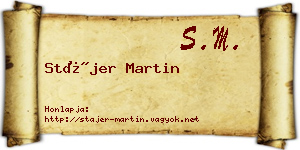 Stájer Martin névjegykártya